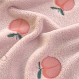 Peach Fleece Throw Blanket, Cute Bright Fruits Design Cozy Decor Nap Blankets for Sofa Bed Couch Chair Dorm Decorative Blanket