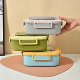 Portable Lunch Box, Lunch Container for Kids, Double Bento Box with Tableware, Microwaveable Food Storage Container