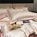 Luxury Satin Jacquard Duvet Cover Set Nordic Double Bed Quilt Cover Bedding Set Adlut Pillowcases Sheet Queen King Home Textiles