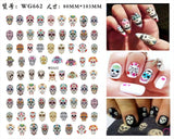 3D Luminous Nail Stickers Decals Black White Spider Web Skull Alien Planet Glow In The Dark Halloween Manicure Foils Tattoo Tips