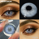 Blue Color Contact Lenses 14.2mm Small Pupil Yearly Disposable Eye Enlargement Lenses for Party Eyes Makeup