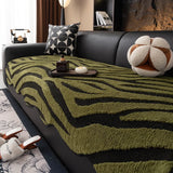 Leopard Pattern Thick Plush Sofa Cover, Irregular Couch Cover, Velvet Furniture Protector, Non-slip Seat Cover, 3 Seater