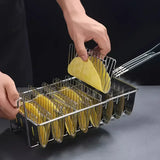 8 Grids Mexican Tucker Frying Taco Basket with Non Slip Dip Plastic Handle Fried Rack Perfect for Home Party Food Serving