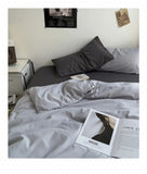 Hot Bedding Set Bedroom Decor Washed Cotton Double Duvet Cover Set Duvet Cover Flat Sheet Quilt Cover Pillowcase Home Textiles