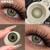 1 Pair Colored Contact Lenses Natural Brown Pupils Eyes Contact lenses Green Soft Contacts 14.50mm Yearly