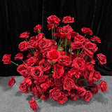 Pink Green Artificial Hydrangea Rose Anthurium Arrangement Wedding Table Centerpiece Floral Runner Party Backdrop Banquet Decor