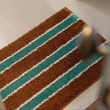 Nordic Tufting Stripe Bathroom Mat Tufted Bathmat Soft Geomrtic Rug Pad Living Room Carpet Anti-slip Hallway Home Room Decor