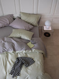 New Premium 00s Gown Satin Full Cotton Bedding Tee-Piece Set Pure Cotton Simple  Color Bedding Comforter Cover