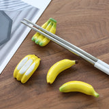 15pcs Creative Home Desktop Decoration Fresh Ceramic Craftsmanship Banana Fruit Chopstick Holder Home Daily Decoration Ornaments