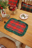 Set of 4/8/12 Christmas Plaid Placemats with Contrasting Ruffled Edges – Perfect for Christmas and Winter Parties