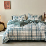 New All-cotton Washed Cotton Printed Checkered Quilt Cover Skin-friendly and Breathable Duvet Cover Without Pillowcase