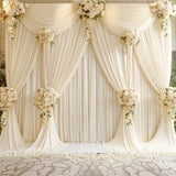 2PCS Dark Green Wrinkle-Free Photography Background Drapes Wedding Backdrop Curtain for Parties Baby Birthday- Crease Resistant
