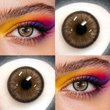 Brown 14.50mm Natural Colored Contact Lenses with Prescription 6 Months Disposable Soft Lens for Eye Cosmetic