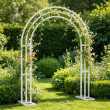 260CM Tall White Wedding Arch Stand Metal Backdrop Garden Arch Frame Pergola Stand Pergola Venues Party Decoration