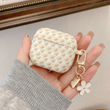 New Silicone Printing Full Screen Flower Metal Keychain Soft Earphone Protective Case For AirPods 1 2 3 4 Pro 2 Protection Cover