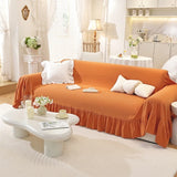 100% Cotton White Beige Sofa Cover Solid Color Washable Slipcovers for Living Room Outdoor Soft Non Slip Couch Covers for Sofas