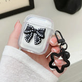 Simple Laser Pearl Heart Earphone Case for AirPods 2 Pro 3 4 Generation Headset Charging Box Protect Cover for Air pods Keychain