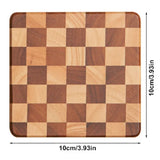 Creative Chessboard Cup Mat Solid Wood Tea Mat Dessert Cake Mini Tray Coffee Coaster Kung Fu Tea Cup Holder Tea Set Accessories