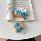 Cute Music Dog Pendant Chain Grid Earphone Case Protect For Airpods 1 2 3 4 Cover Soft Shockproof For Air Pods Pro Pro2nd Fundas