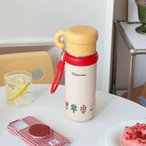 Cute Insulated Stainless Steel Liner Water Bottle, 500ml Drinking Cup & Spout Portable Heat-Resistant Food Grade for Kids