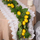 Artificial lemon wreath with green plants home door wall cover wedding holiday party dining table decoration