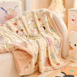 New double-sided blanket class A thickened milk wool lamb wool sofa blanket office nap blanket
