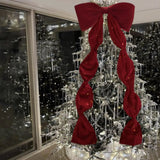 Ikeehome  Giant Velvet Christmas Tree Decoration Bow 70.8 Inches Xmas Tree Topper Bow Holiday Ornaments For Door Window Fireplace Garden