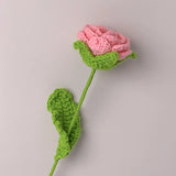 Handmade Crocheted Rose Flower Bouquet Artificial Flowers Wool Flower Finished Product Valentine's Day Teacher's Day Gift