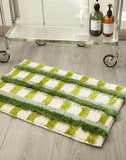 Tufting Checks Bathmat Chic Bathroom Rug Soft Fluffy Geometric Mat Carpet Floor Anti Slip Pad Aesthetic Home Room Green Decor