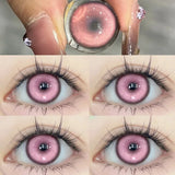 2pcs New Colored Contact Lenses for Eye Anime Eye With Degree Yellow Contacts Lenses Halloween Pupils Makeup Contact Lens