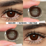 1 Pair Big Eyes Black Lenses Natural Gray Lenses Color Contact Lenses Eyes with Green Beautiful Pupils Lenses Yearly