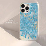 Sea Blue Turtle Design Phone Case For iPhone 14 13 12 11 15 16 Pro Max XS XR X 8 7 Plus SE2022 14 Plus Luxury Laser Silver Cover