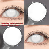 Colored Contact Lenses Lalens Blind White Cosplay Cartoon Black Small Pupil Color Contacts Eye Lens Eyes Half Year 2Pcs