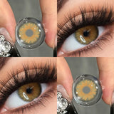 1 Pair  hot sale Colored Pupils for Eyes Green iris lens with Myopia 0~-8.00 degree Cleopatra series lenses Brown gray le