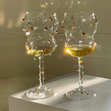 Colorful Goblet Glass Sparkling Gem Cocktail Champagne Cups Heat Resistant Champagne Coupes Wine Glass Wine Glass