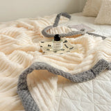 Winter Blanket Thickened Warm Fluffy Wool Leisure Blanket Home Thick Soft Bed Cover Knee for Office Sofa Coral Fleece Bedding