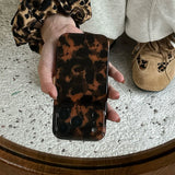 Brown Amber Retro Leopard Print Tpu Gloss Phone Case For iPhone 17 16 15 14 13 12 11 Pro Max 14/15 Plus 17 Air Soft Back Cover