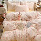 New Student Season Item Quilt Cover  A Fresh and Oxygen-rich Double-layer Gauze Printed Duvet Cover Skin-friendly Bedding