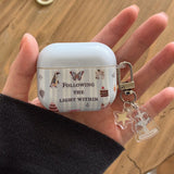 Sky Blue Stripe English Pattern Butterfly Penguin Silicone Shockproof Protection Case for AirPods 1 or 2 3 4 Pro 2 Soft Cover