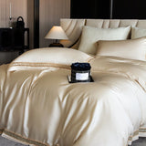 Lyocell Eucalyptus Fiber Soft Silky Cool Feeling Bedding Set Hollow Lace Wide Edge Duvet Cover Bed Sheet/Fitted Sheet Pillowcase