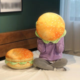 Office Chair Pad Realistic Burger Pillow Cushion-Fun Prank Gift Cheeseburger Pillow Hamburger Plushie Pillow Toys Gift