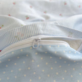 3pcs cotton Duvet Cover Set (1 Duvet Cover + 1 Pillowcase+1 flatsheet), Blue floral ruffled Bedding Set Soft Comfortable