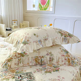 100% Cotton Pillowcase Skin-friendly Pillow Cover 2pcs Rectangle Pillowslip Floral Style Pillowsham 48x74cm Pillow Case
