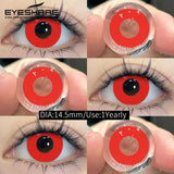 Halloween Red Contact Lenses 2PCS Crazy Style Coplay Color Contact Lenses for Eyes Anime Accessories Red Beauty Lenses
