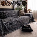 1PC-Leopard print all season universal sofa towel, pet friendly anti slip sofa towel, dust-proof, machine washable sofa towel