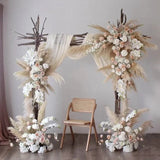 Pampas Grass Rose Table Centerpiece Ball,  Wedding Floral Arrangement，Road Lead, Event Stage, Floor Flower Ball, Window Display