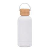 350ML Small Mouth THERMOS CUP Portable Handle Bamboo Wood Cover Vacuum Double Stainless Steel Simple Outdoor MINI WATER BOTTLE