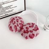 For Airpods Max Wireless Headphone Earphone Accessories Covers Luxury Leopard Print Cases Fluffy Plush Fur Soft Protective Case