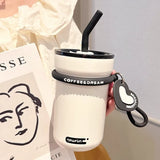 580ml Fashion Stainless Steel 316 Coffee Mug With Straw Large Capacity Leak-Proof  Vacuum Flask Cold Drink Bottle Travel Tumbler