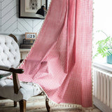 Red White Plaid Curtains Blackout Check Pattern Rod Pocket for Living Room Bedroom Christmas Decoration Semi Sheer Window Drapes